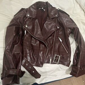 weworewhat maroon moto jacket